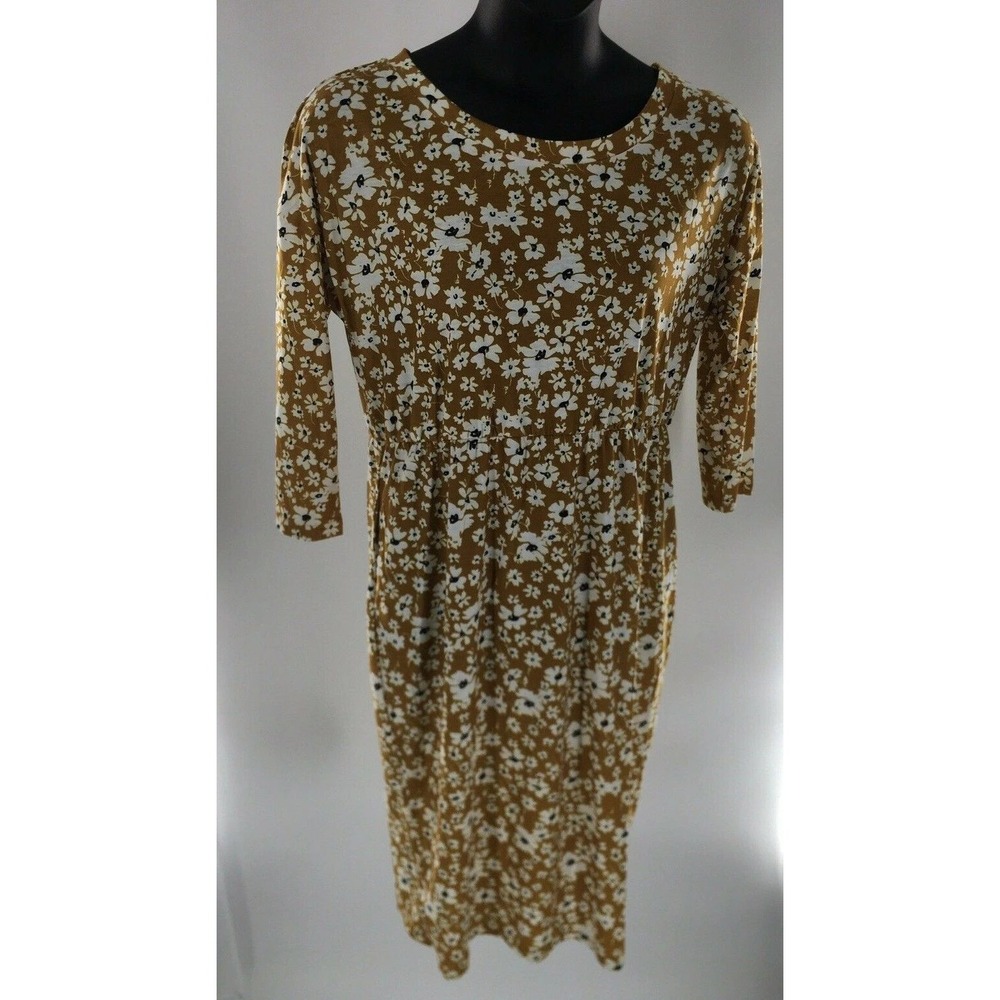 Plus Size Women's Floral Dress 3/4 Sleeve Casual Dress w/ Pockets Size 2X NEW